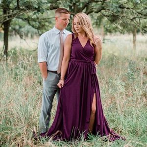Wine maxi dress